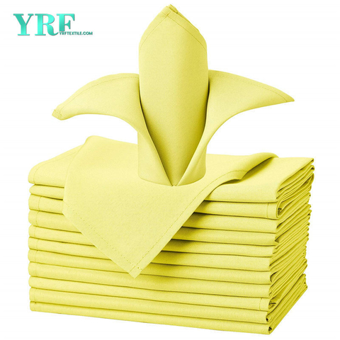 Ubrousky Pure Yellow 17x17" Inch Pure 100% polyester omyvatelný a opakovaně použitelný pro hotel