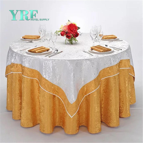 YRF potah na svatební stůl kulatý 8 stop oranžový levně