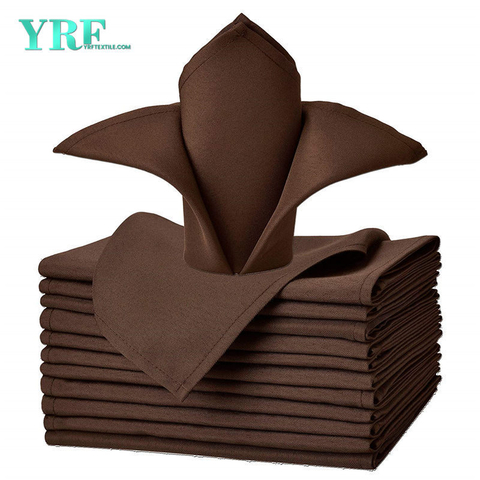 Látkové ubrousky Pure Chocolate 17x17" Čisté 100% polyesterové omyvatelné a opakovaně použitelné pro restauraci