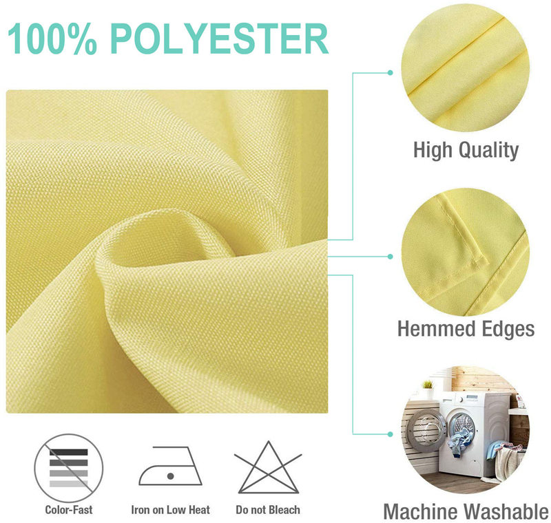 Podlouhlý ubrus čistě žlutý 90x156 palců 100% polyester nemačkavý pro hotel
