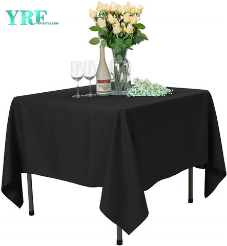 Čtvercové ubrusy Pure Black 54x54 palců Čistý 100% polyester nemačkavý pro svatby