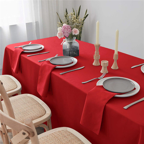 Obdélníkový přehoz na jídelní stůl čistě červený 90x156 palců 100% polyester bez mačkaní pro restauraci