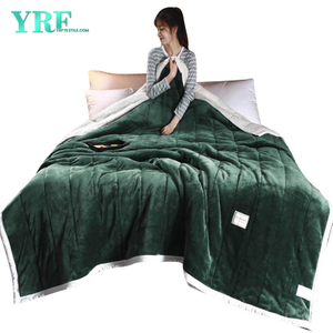 Fleecová deka k posteli King Throw Tmavě zelená Jednoduchý styl Ultra-Soft
