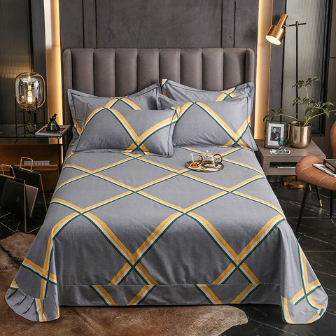 Nový produktový list Set šedé geometrické bavlněné tkaniny plné postele