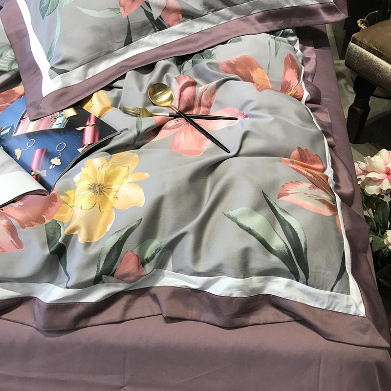 Luxusní povlak na přikrývku z bavlněné tkaniny Pohodlná postel velikosti King s digitálním tiskem
